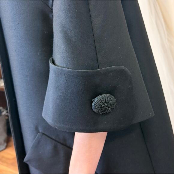 Vintage 60s Jackie Mod Swing Coat Elegant Bell Sleeve Old Money Luxury Coquette - Picture 8 of 16